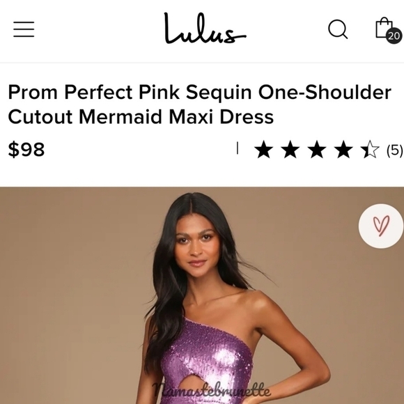 Nwt Lulu's Pink Sequin One-Shoulder Cutout Mermaid Maxi Dress - Picture 11 of 14